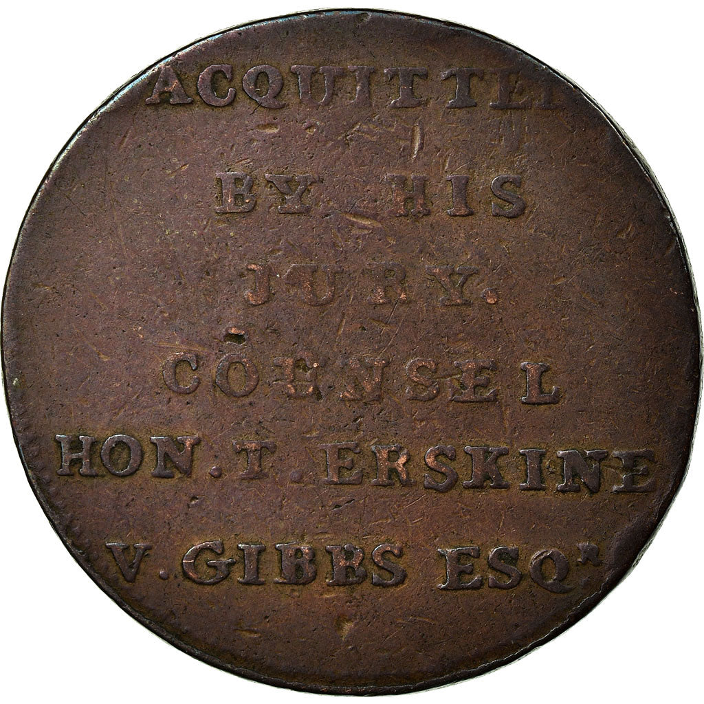 Coin, Great Britain, Middlesex, T Hardy, Halfpenny Token, 1794, VF(30-35)