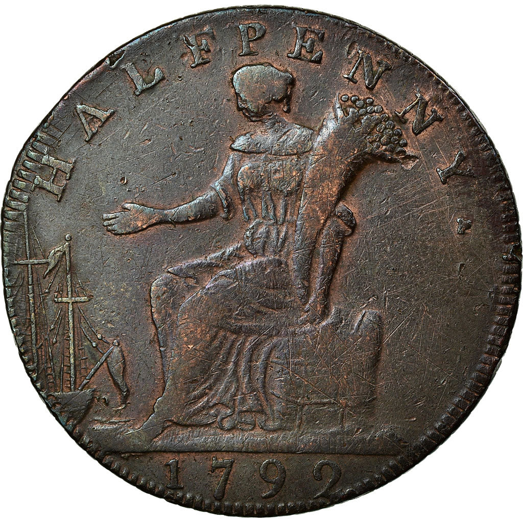 Münze, Großbritannien, Middlesex, London & Middlesex, Halfpenny Token, 1792