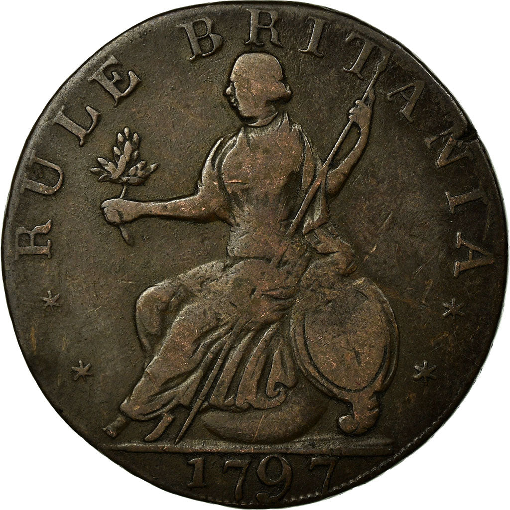 Coin, Great Britain, Staffordshire, Halfpenny Token, 1797, Lichfield, VF(20-25)