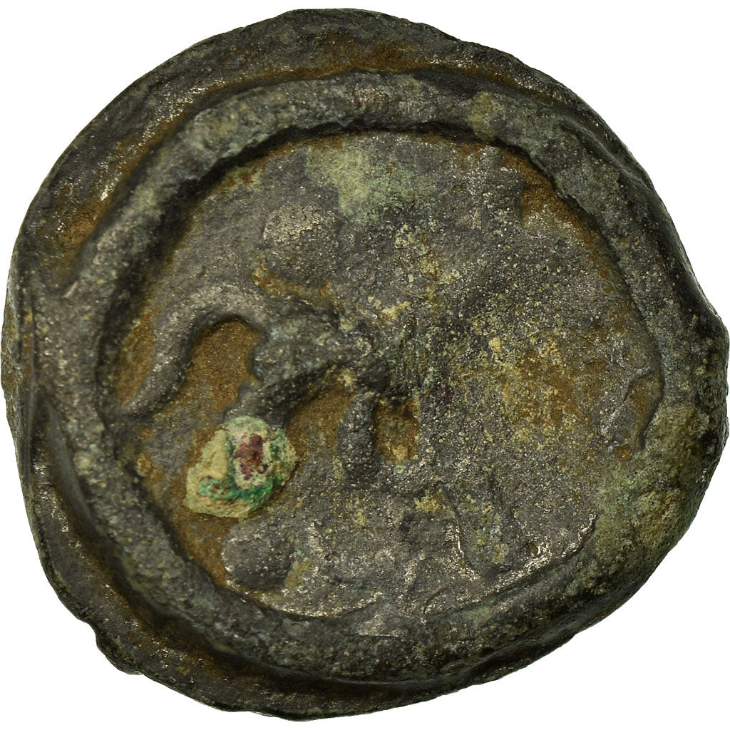 Coin, Nervii, Potin au rameau, VF(20-25), Potin, Delestrée:629