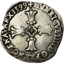 Münze, Frankreich, Henri IV, 1/4 Ecu, 1599, Bayonne, S+, Silber, Sombart:4686