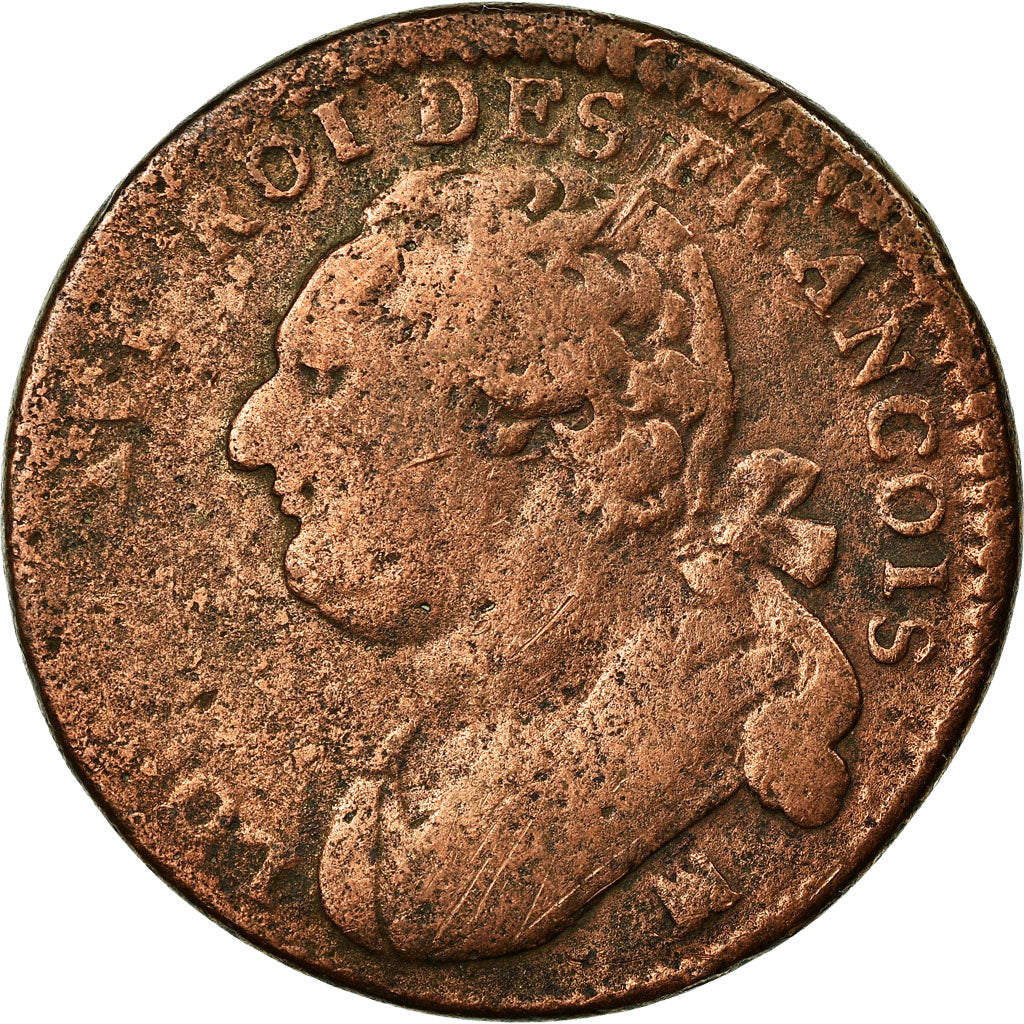 Coin, France, Louis XVI, 12 Deniers, 1792, Marseille, F(12-15), Copper