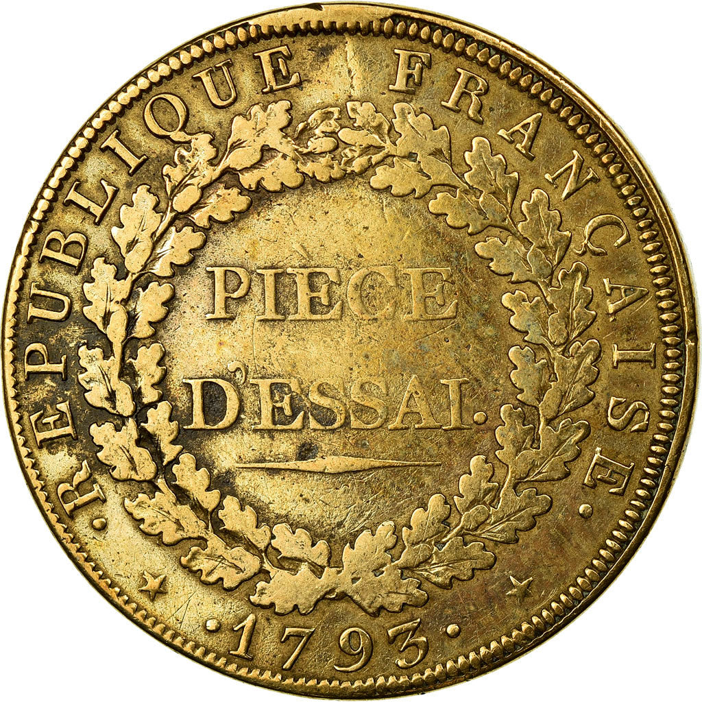 Coin, France, Essai au module de 1 Decime, Essai, 1793, Paris, EF(40-45), Bronze