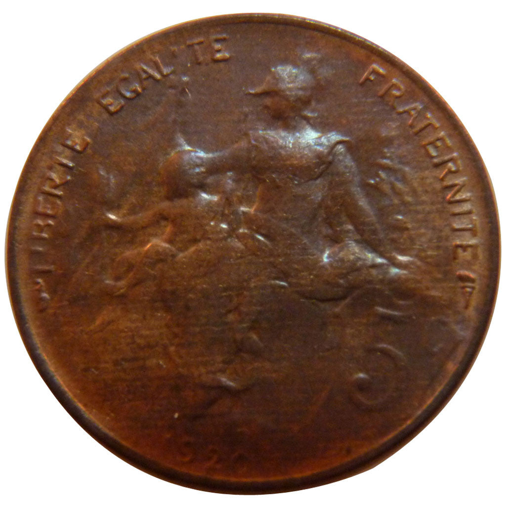 France, Dupuis, 5 Centimes, 1920, Paris, AU(55-58), Bronze, KM:842, Gadoury:165