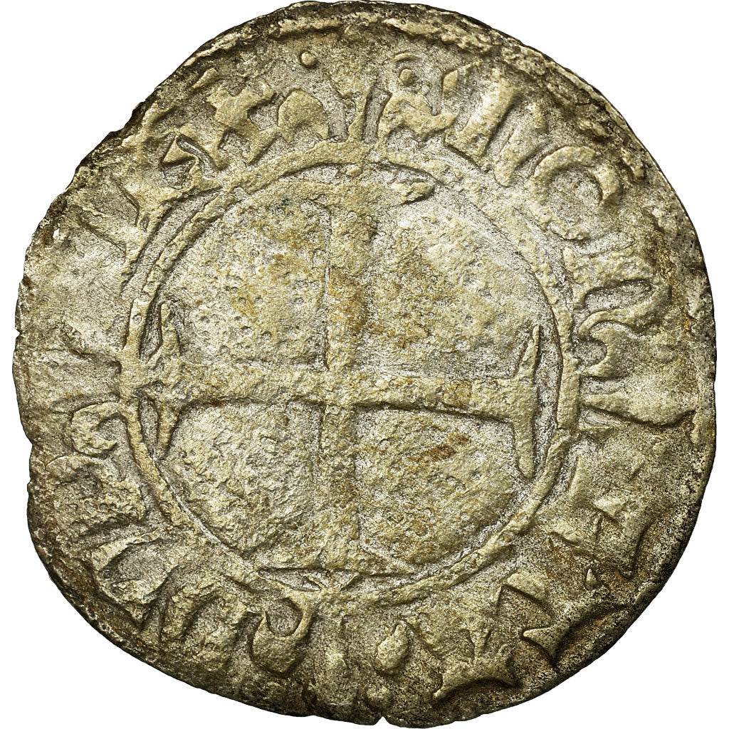 Coin, France, Charles VI, Double Tournois, Uncertain Mint, VF(30-35), Billon