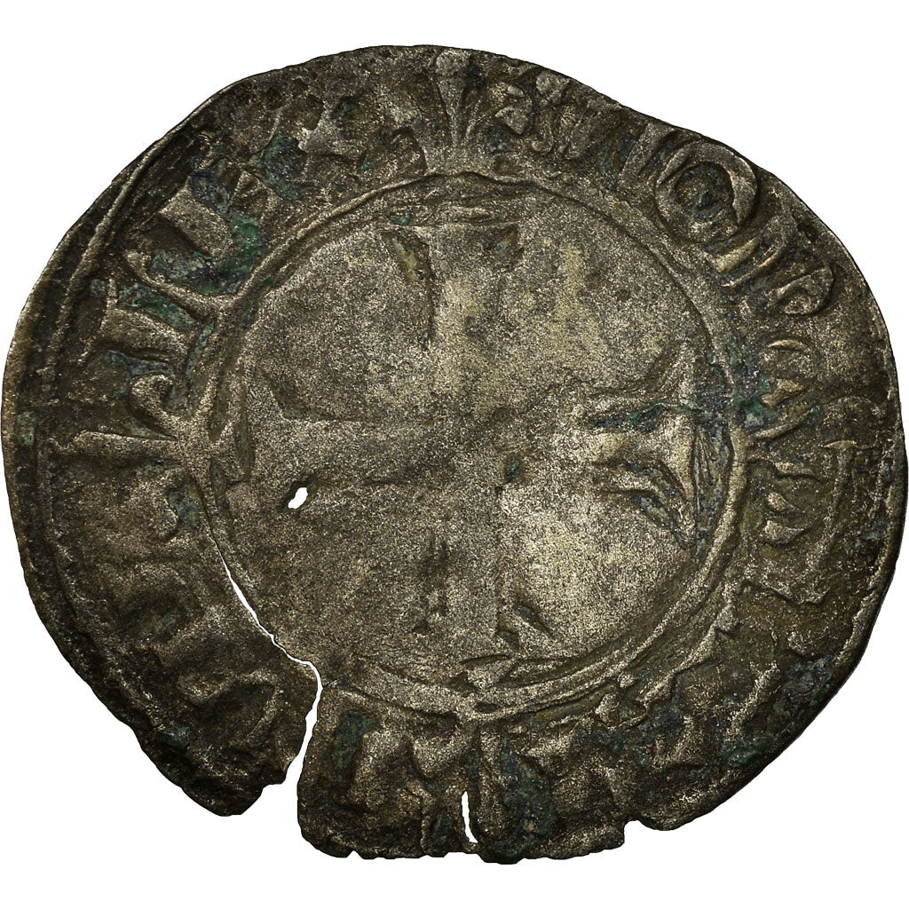 Münze, Frankreich, Charles VI, Double Tournois, Uncertain Mint, S, Billon