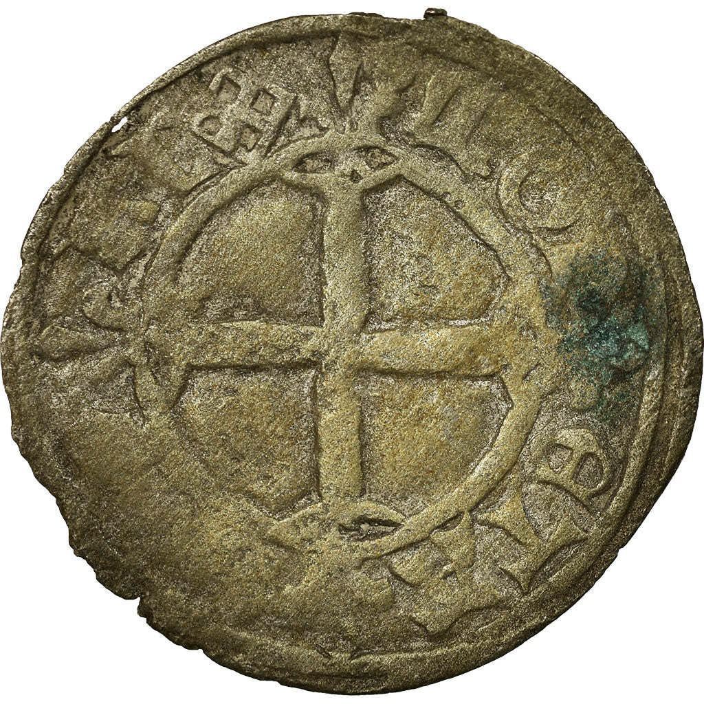 Munten, Frankrijk, Charles VI, Double Tournois, Uncertain Mint, ZG+, Billon