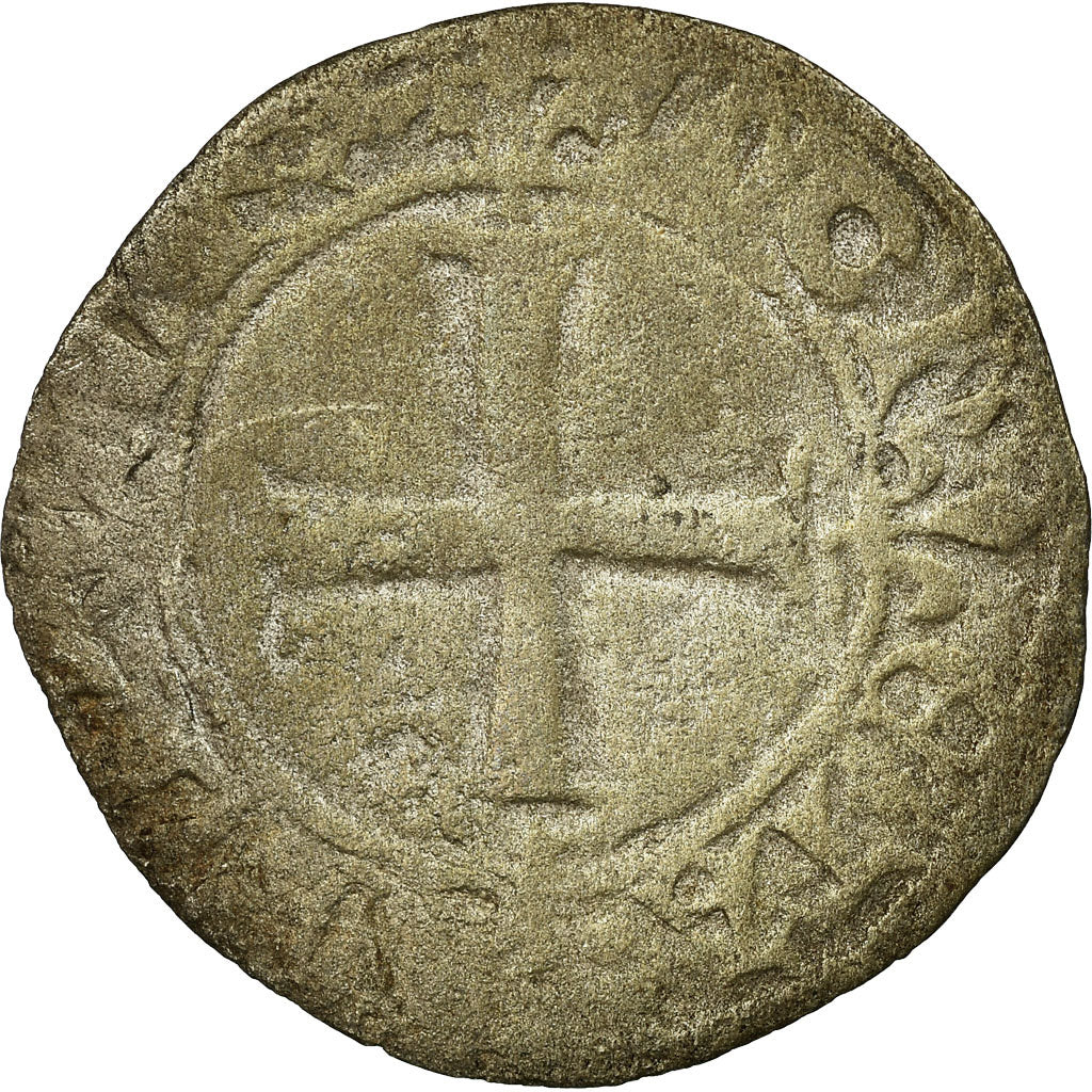 Moneta, Francja, Charles VI, Double Tournois, Uncertain Mint, F(12-15), Bilon