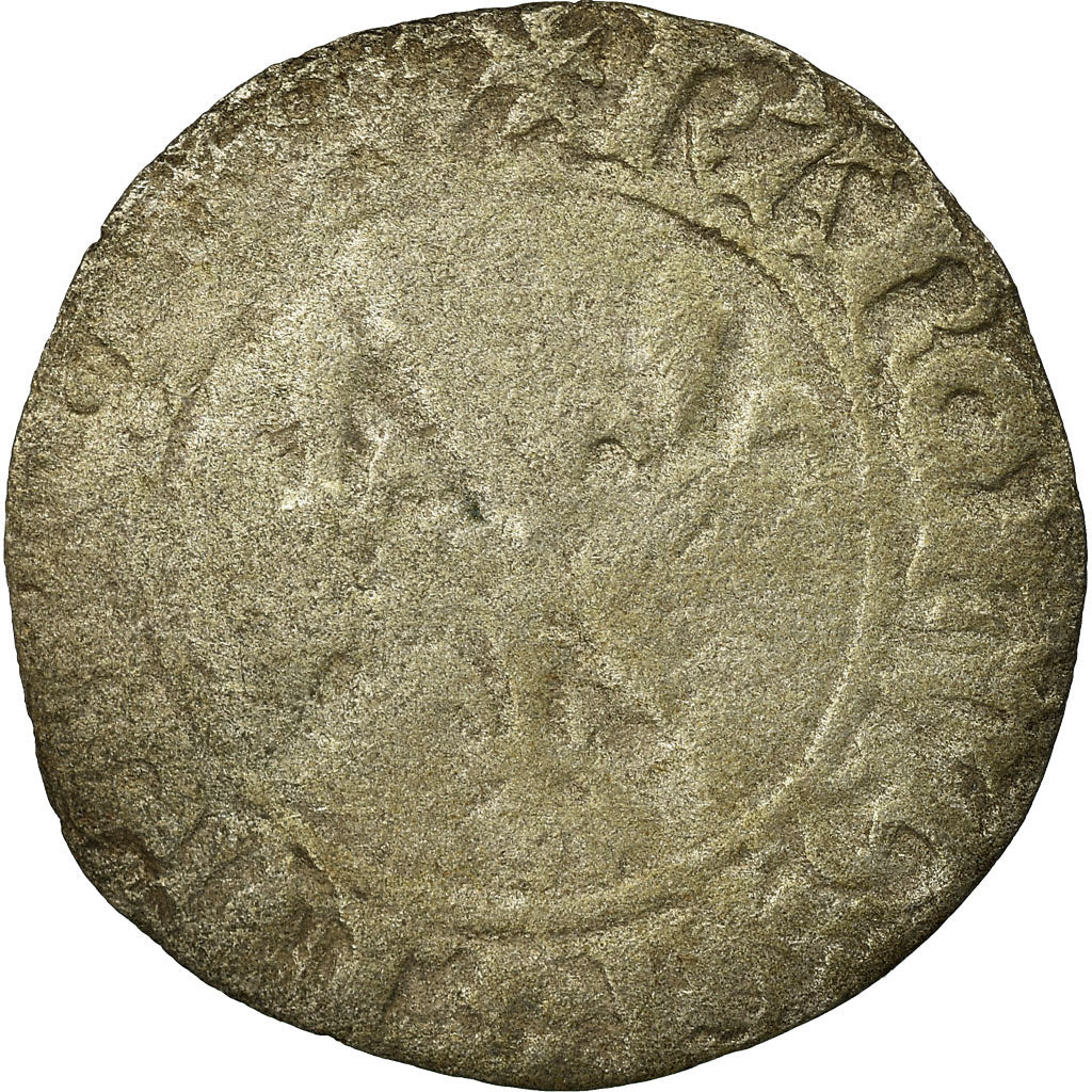 Moneta, Francja, Charles VI, Double Tournois, Uncertain Mint, F(12-15), Bilon