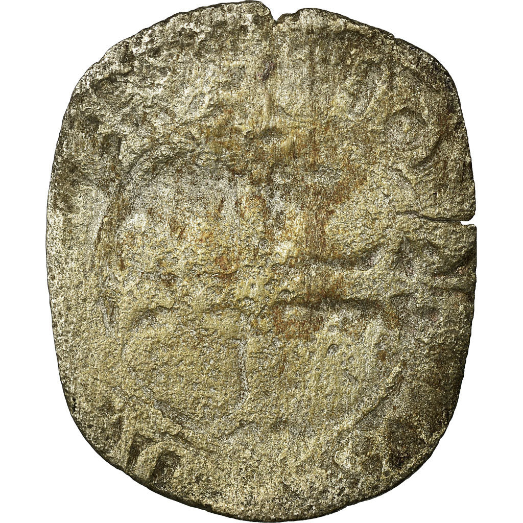 Moneda, Francia, Charles VI, Double Tournois, Uncertain Mint, BC, Vellón
