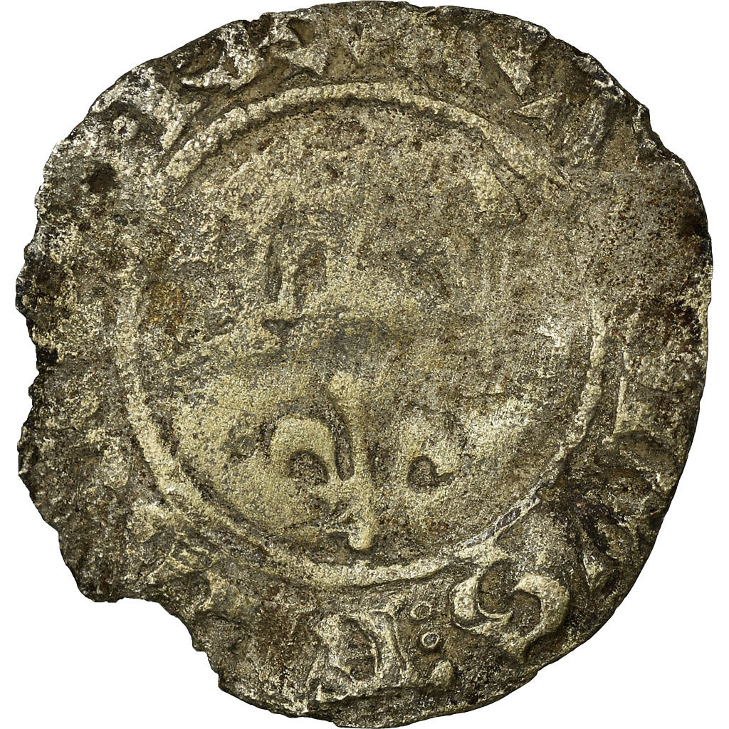 Munten, Frankrijk, Charles VI, Double Tournois, Uncertain Mint, ZG+, Billon