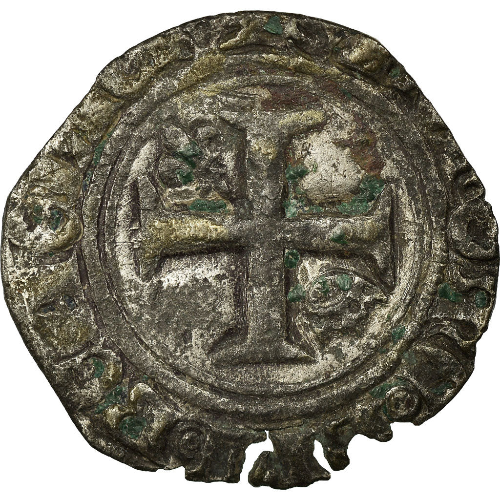 Münze, Frankreich, Charles VI, Demi Blanc Guénar, Uncertain Mint, S+, Billon