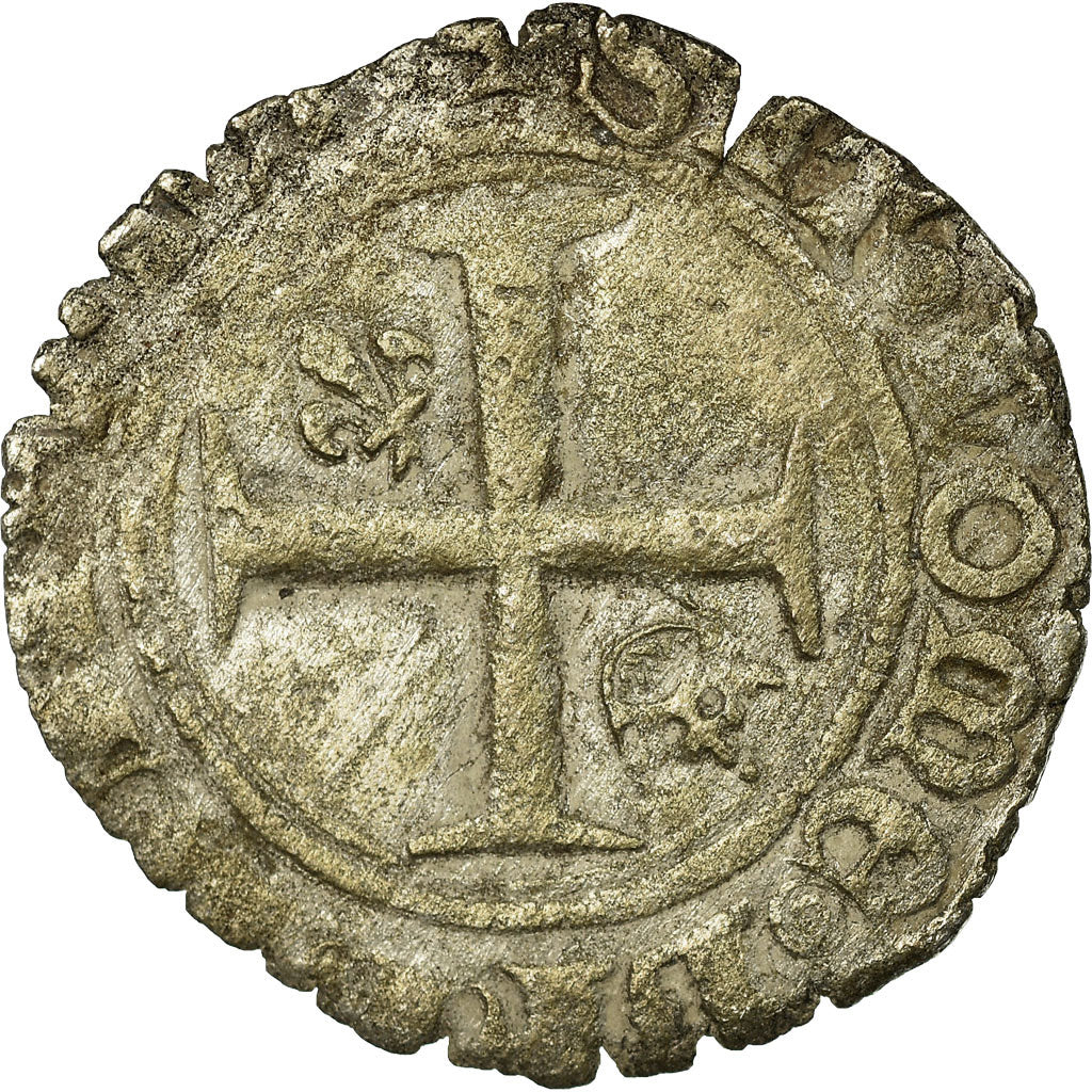 Coin, France, Charles VI, Demi Blanc Guénar, Uncertain Mint, VF(30-35), Billon