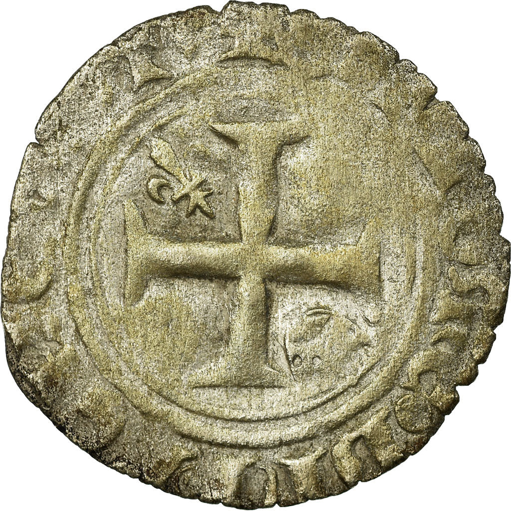 Coin, France, Charles VI, Demi Blanc Guénar, Uncertain Mint, VF(30-35), Billon