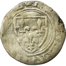 Moneta, Francia, Charles VI, Demi Blanc Guénar, Romans, B+, Biglione
