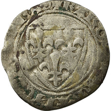 Coin, France, Charles VI, Demi Blanc Guénar, Uncertain Mint, VF(20-25), Billon