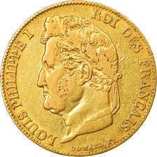 Moeda, França, Louis-Philippe, 20 Francs, 1840, Paris, EF(40-45), Dourado