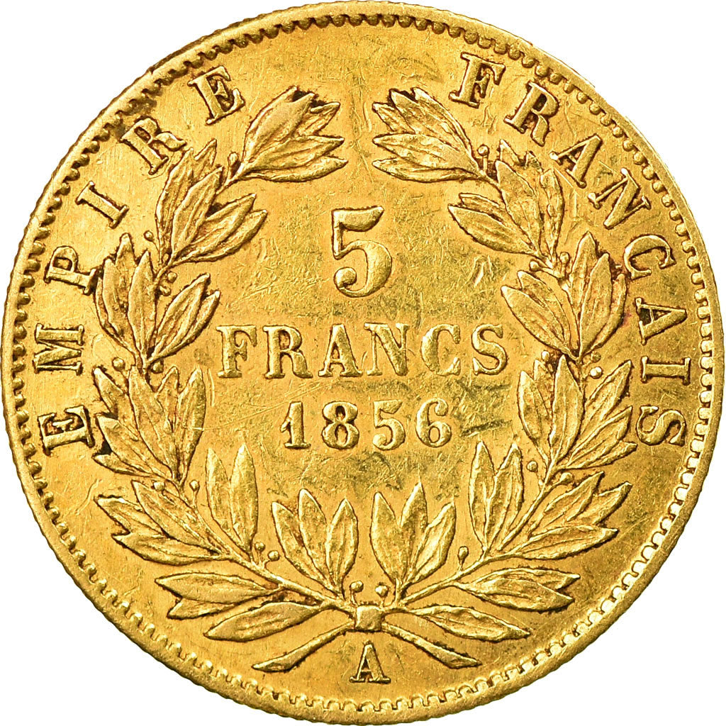 Moneta, Francja, Napoleon III, 5 Francs, 1856, Paris, EF(40-45), Złoto