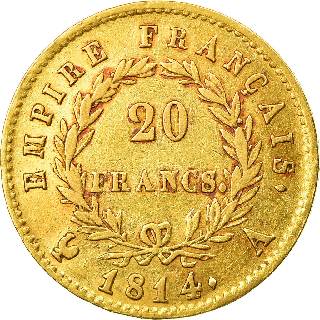 Coin, France, Napoléon I, 20 Francs, 1814, Paris, EF(40-45), Gold, KM:695.1