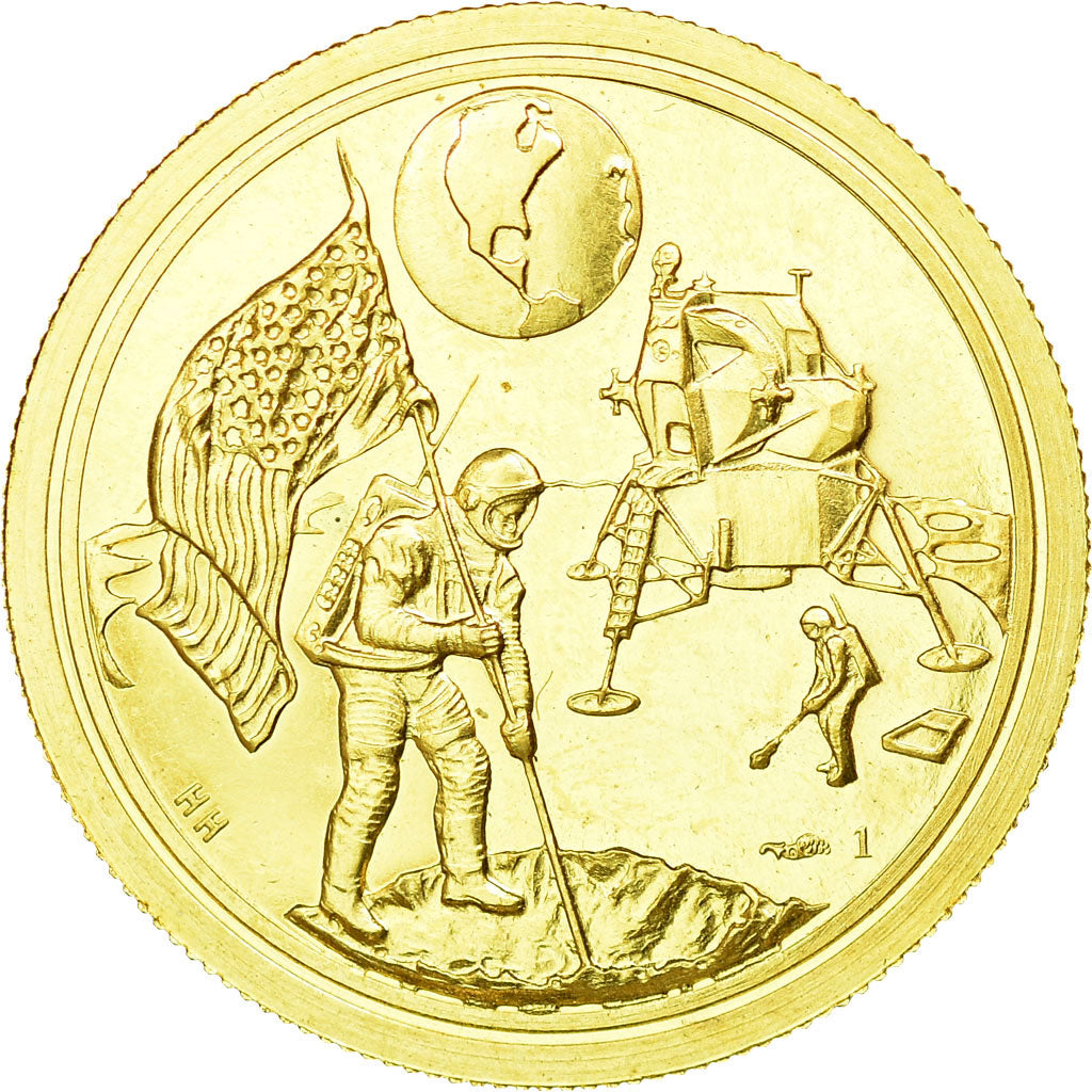 France, Medal, Landing on the Moon, History, 1969, Monnaie de Paris, MS(64)
