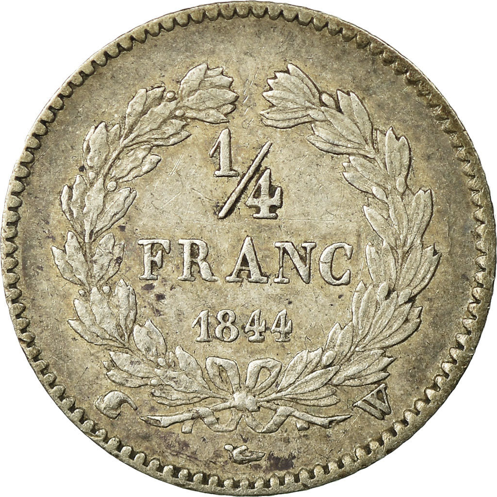 Coin, France, Louis-Philippe, 1/4 Franc, 1844, Lille, VF(30-35), Silver