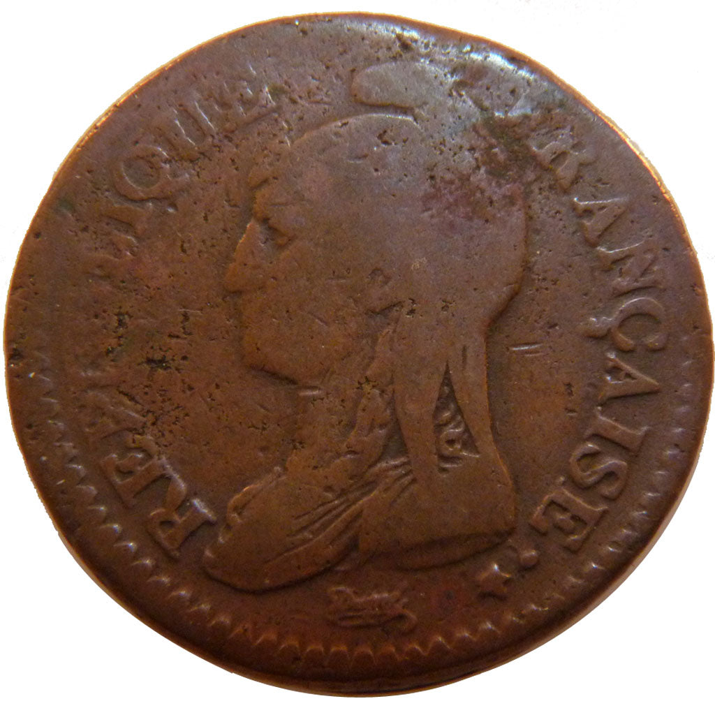 FRANCE, 1 Décime, 1800, Metz, F(12-15), Bronze, Gadoury #187a, 15.90