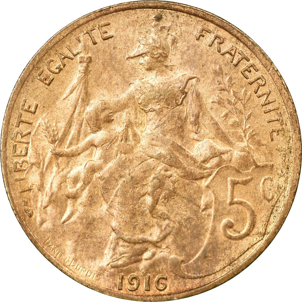Münze, Frankreich, Dupuis, 5 Centimes, 1916, Paris, VZ, Bronze, KM:842