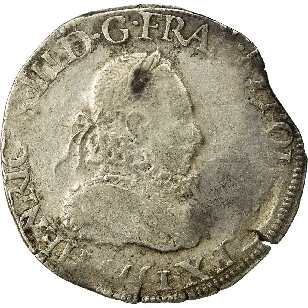 Moneda, Francia, Henri III, Teston, 1575, Angers, BC+, Plata, Sombart:4654