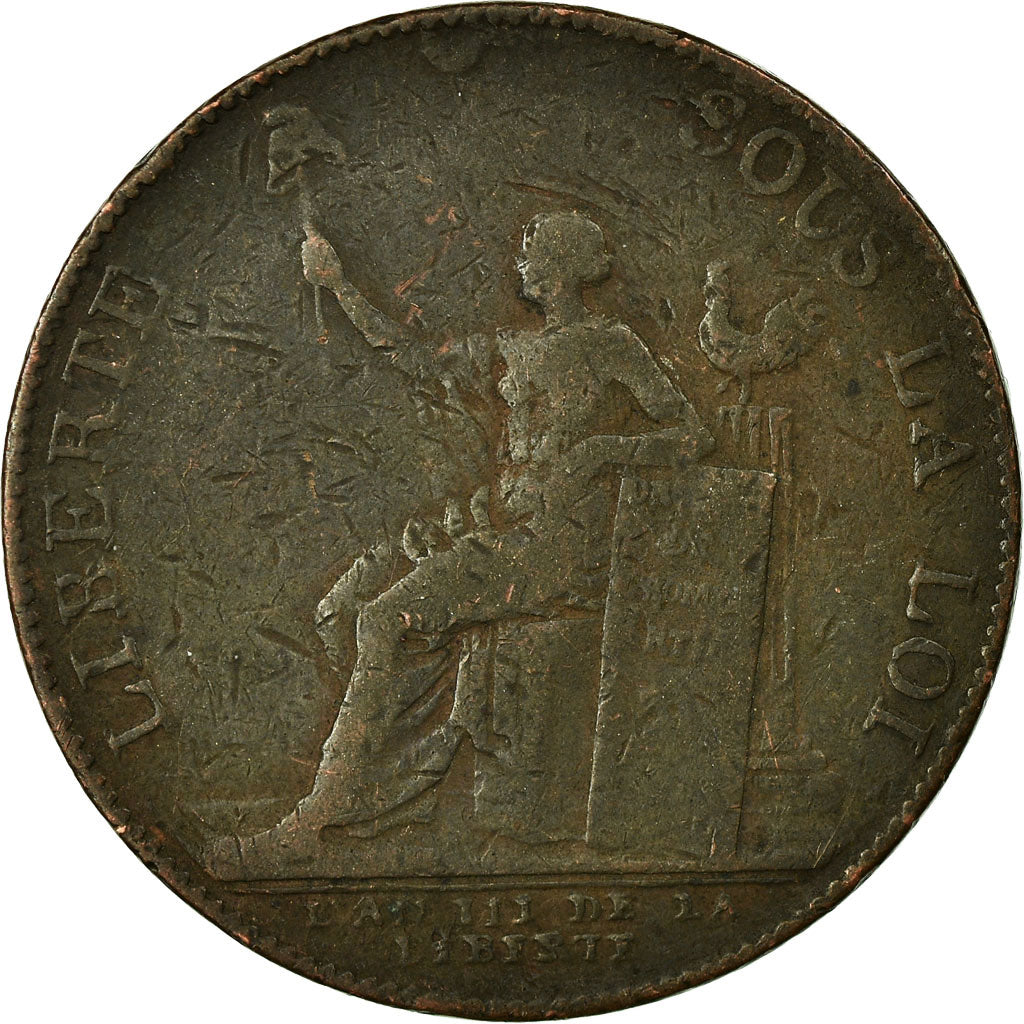 Coin, France, 2 Sols, 1791, Birmingham, Monneron, VF(20-25), Bronze, KM:Tn23
