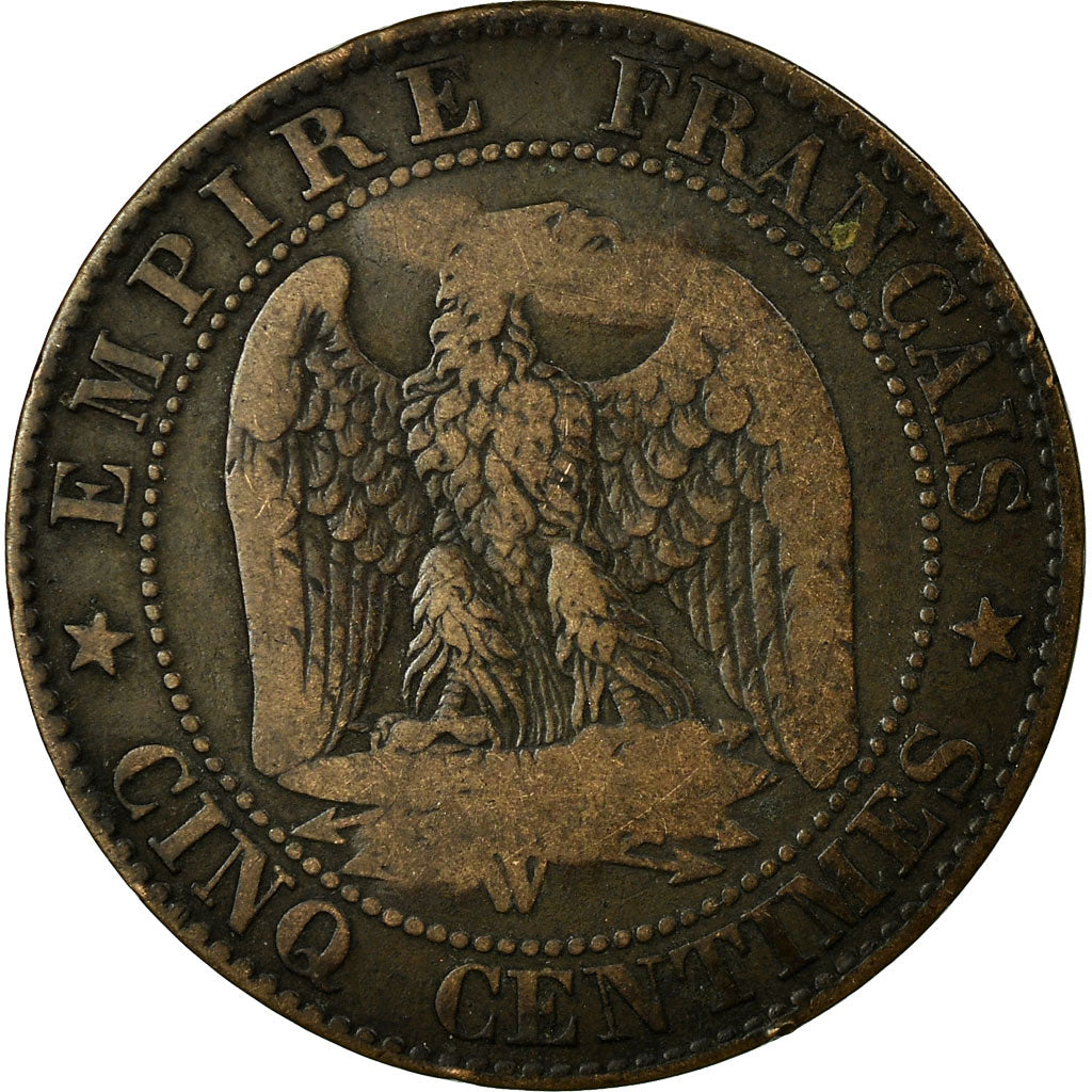 Coin, France, Napoleon III, 5 Centimes, 1855, Lille, Satirique, VF(30-35)
