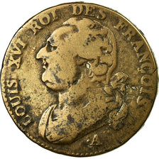 Munten, Frankrijk, Louis XVI, 12 Deniers, 1791, Paris, FR, Bronze, Gadoury:15