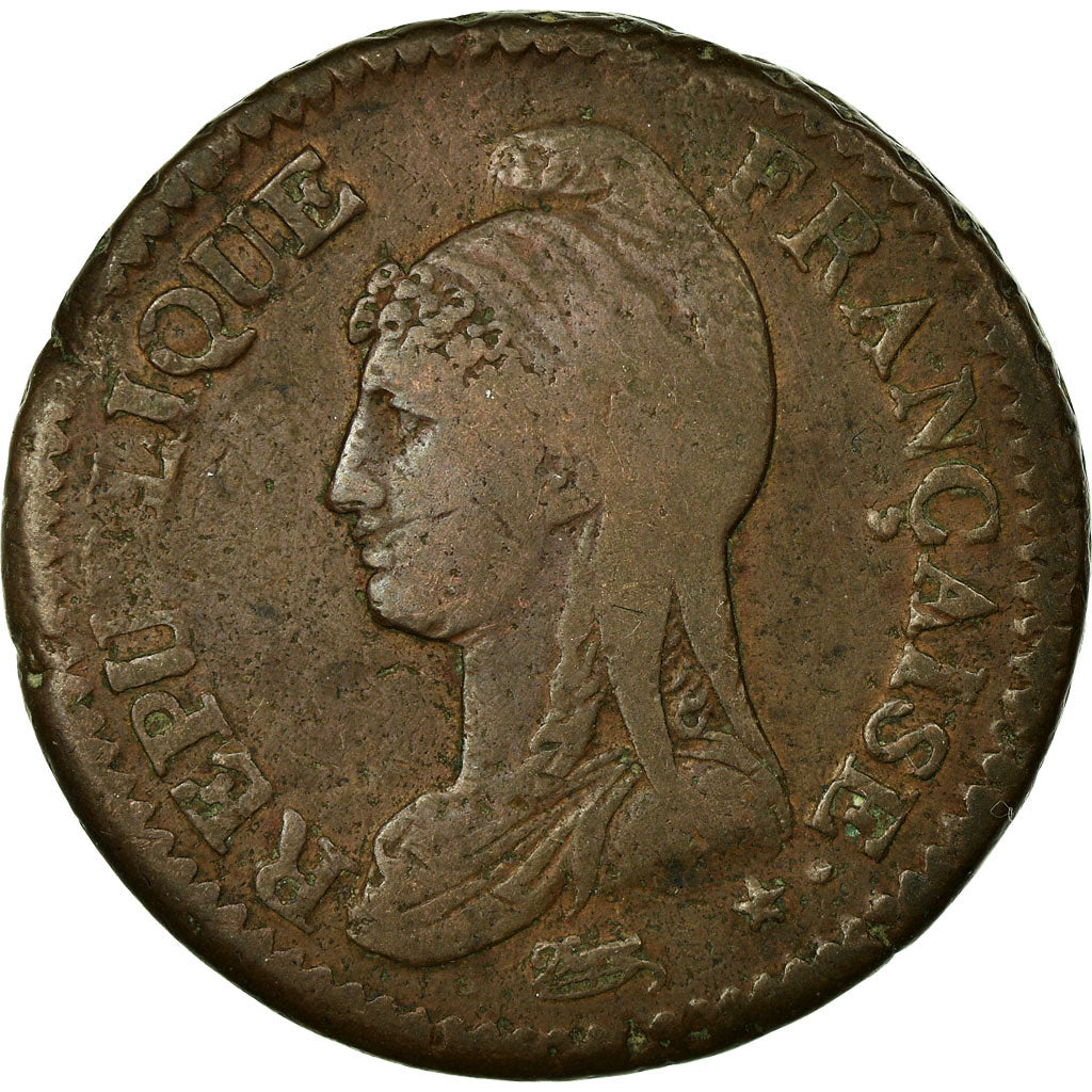 Moeda, França, Dupré, Decime, AN 8, Paris, VF(20-25), Bronze, KM:644.1