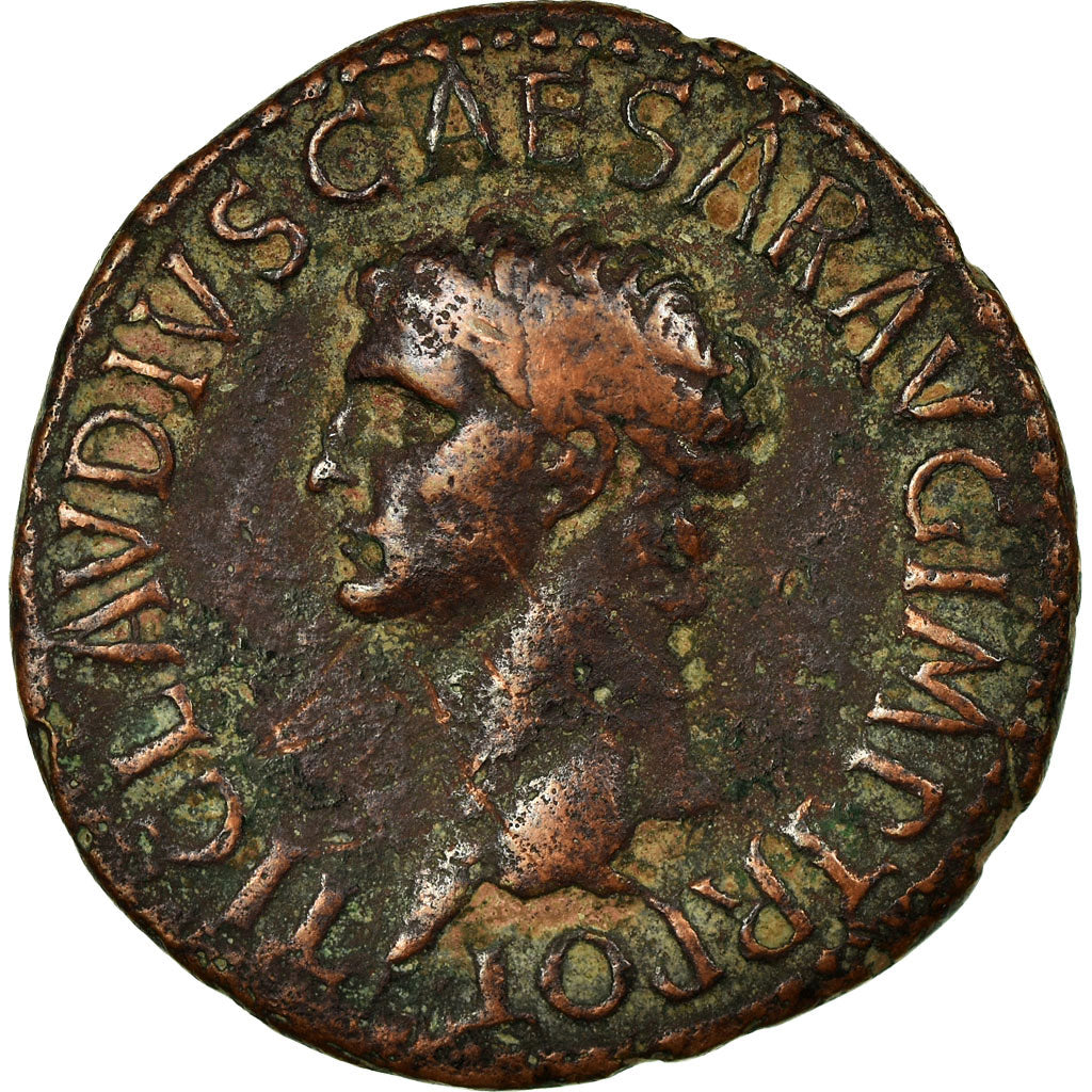 Coin, Claudius, As, 41-54, Rome, Rare, VF(30-35), Copper, RIC:--
