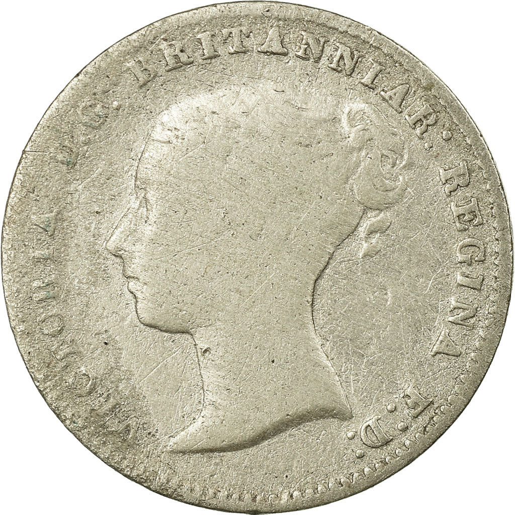 Coin, Great Britain, Victoria, 3 Pence, 1844, F(12-15), Silver, KM:730
