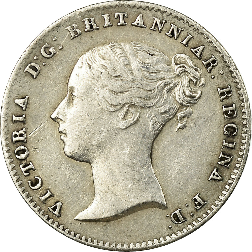 Coin, Great Britain, Victoria, 3 Pence, 1861, AU(50-53), Silver, KM:730