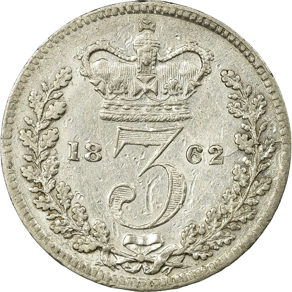 Coin, Great Britain, Victoria, 3 Pence, 1862, EF(40-45), Silver, KM:730
