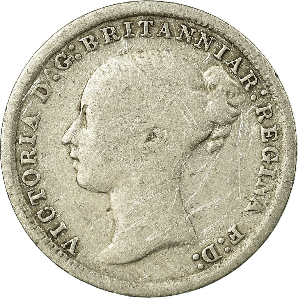 Coin, Great Britain, Victoria, 3 Pence, 1872, VF(20-25), Silver, KM:730