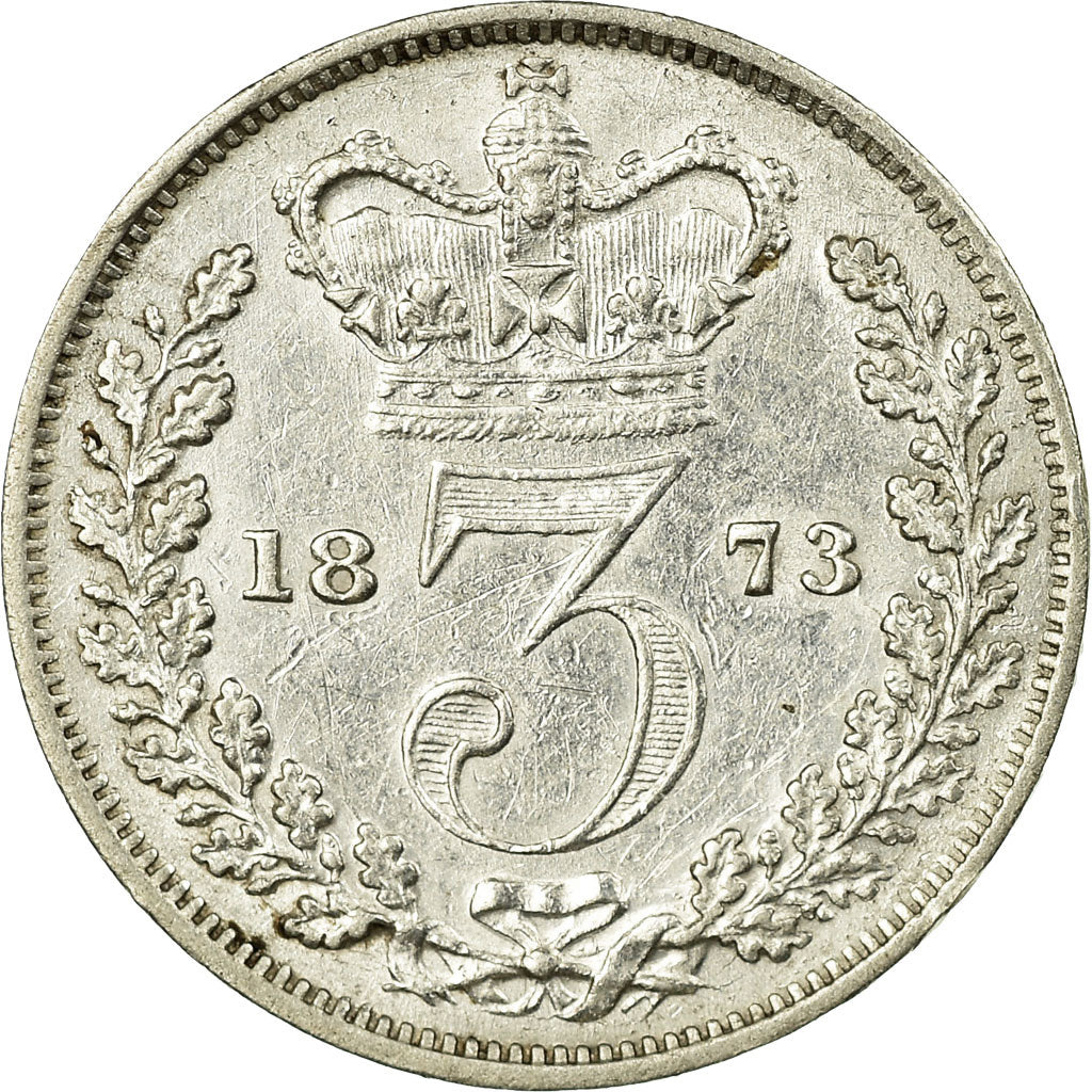 Coin, Great Britain, Victoria, 3 Pence, 1873, EF(40-45), Silver, KM:730