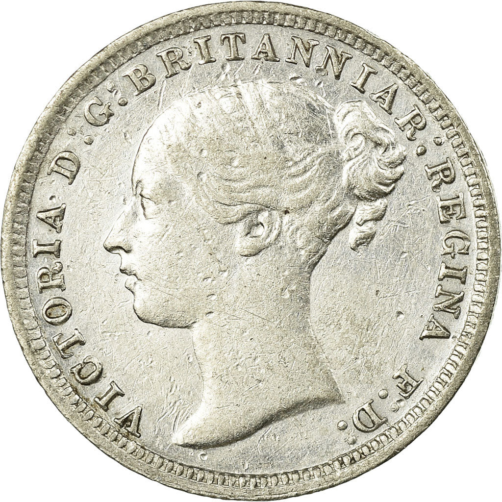Coin, Great Britain, Victoria, 3 Pence, 1876, EF(40-45), Silver, KM:730
