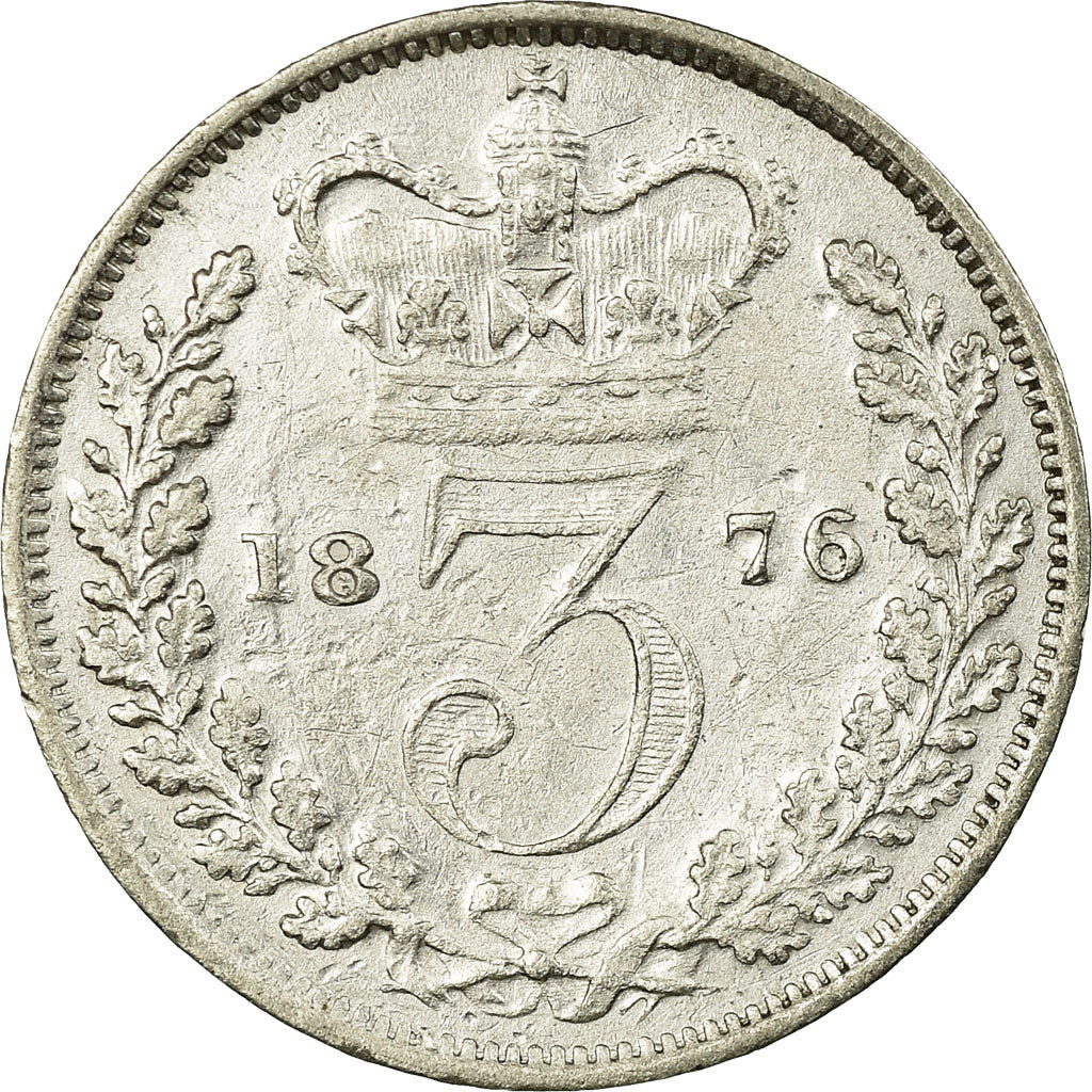 Coin, Great Britain, Victoria, 3 Pence, 1876, EF(40-45), Silver, KM:730