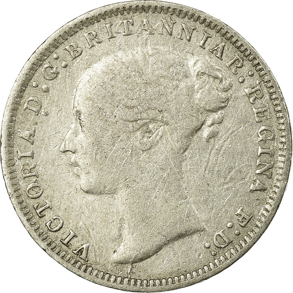 Coin, Great Britain, Victoria, 3 Pence, 1877, VF(30-35), Silver, KM:730