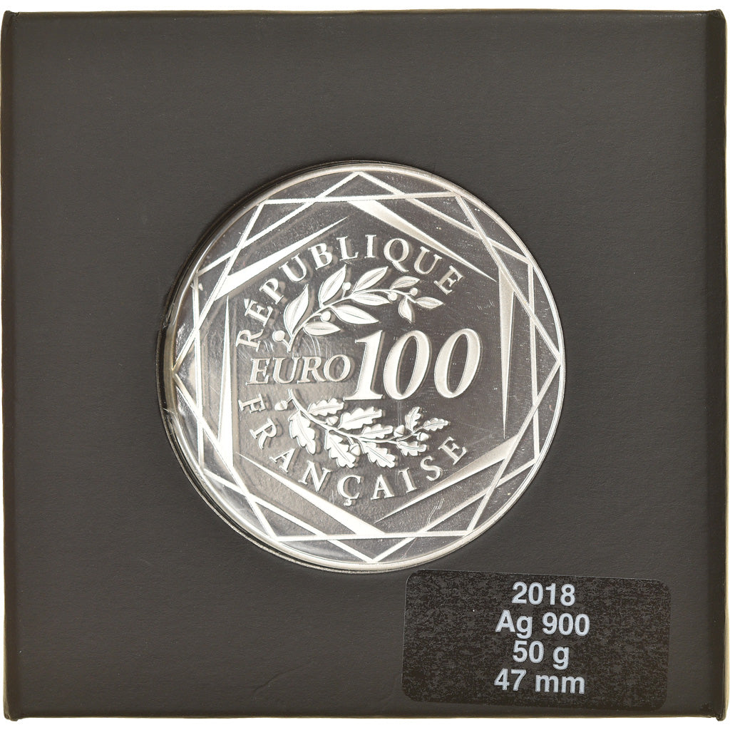 France, 100 Euro, Centenaire de l'Armistice, 2018, Paris, MS(65-70), Silver