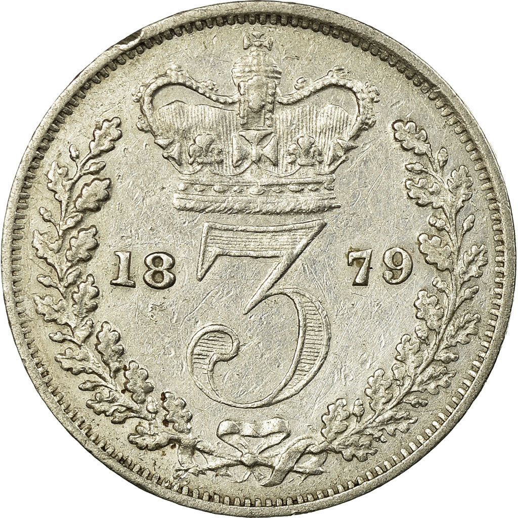 Coin, Great Britain, Victoria, 3 Pence, 1879, EF(40-45), Silver, KM:730