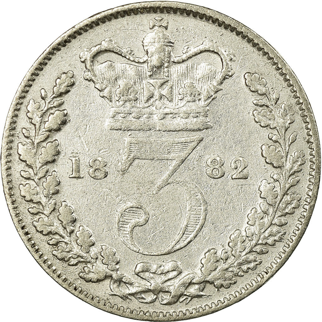 Coin, Great Britain, Victoria, 3 Pence, 1882, VF(20-25), Silver, KM:730