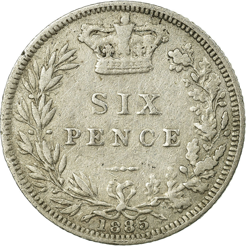 Coin, Great Britain, Victoria, 6 Pence, 1885, VF(20-25), Silver, KM:757