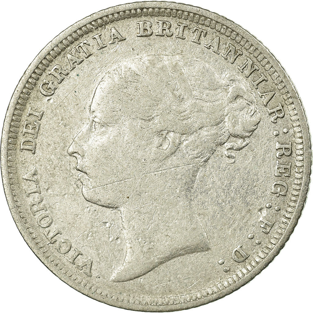 Coin, Great Britain, Victoria, 6 Pence, 1886, VF(30-35), Silver, KM:757