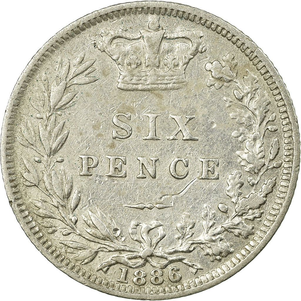 Coin, Great Britain, Victoria, 6 Pence, 1886, VF(30-35), Silver, KM:757