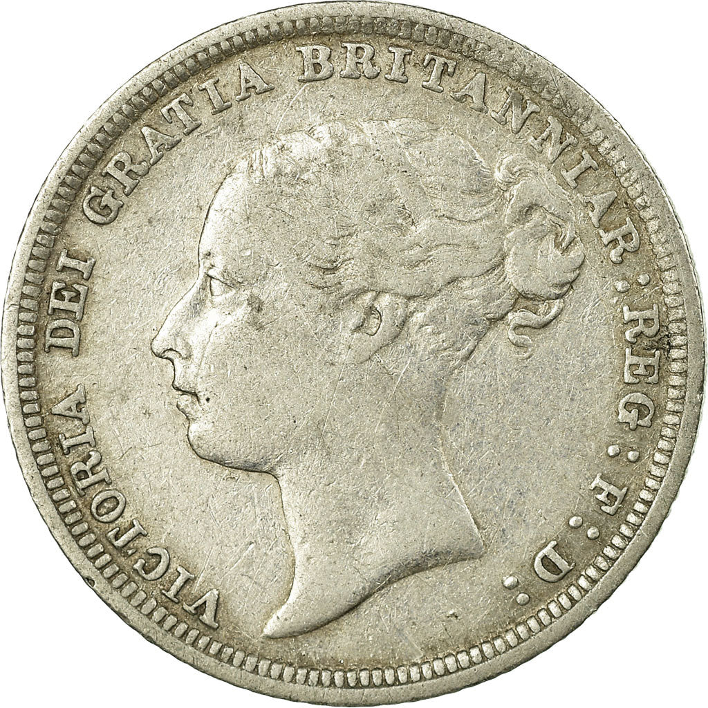 Coin, Great Britain, Victoria, 6 Pence, 1887, VF(30-35), Silver, KM:757