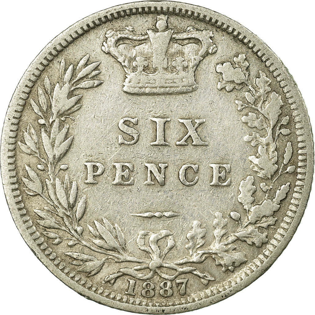 Coin, Great Britain, Victoria, 6 Pence, 1887, VF(30-35), Silver, KM:757
