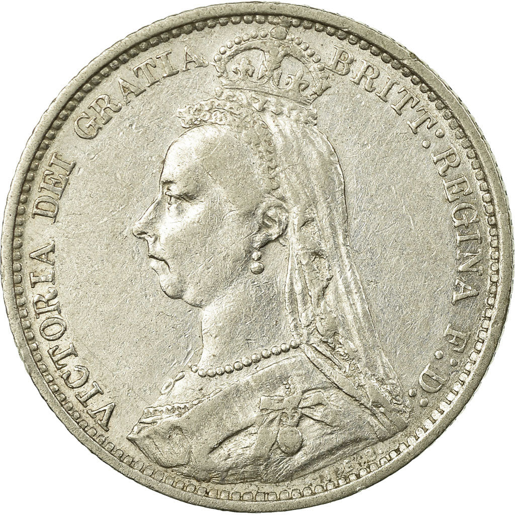 Coin, Great Britain, Victoria, 6 Pence, 1888, AU(50-53), Silver, KM:760